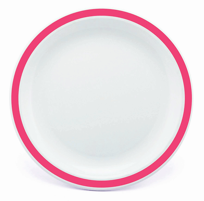 Unbreakable Plastic Large Plate – 23cm – Solid Colour Rim - Polycarbon ...