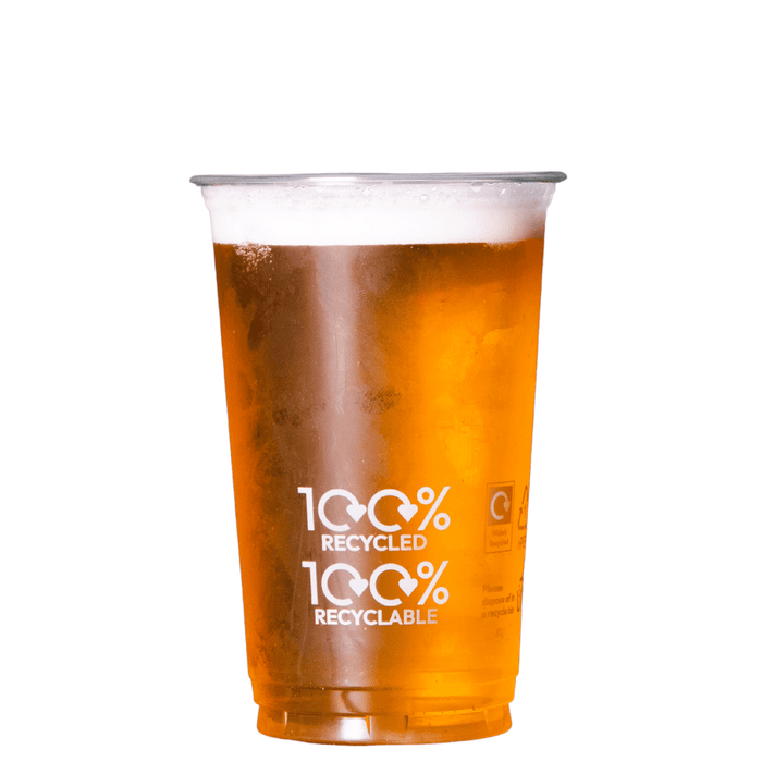 Clear 100% Recycled Plastic Half Pint Glass 284ml - RPET CE Stamped to Rim