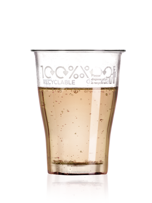Clear Disposable 100% recycled Plastic 4-in-1 Tulip Half Pint /Wine Cup