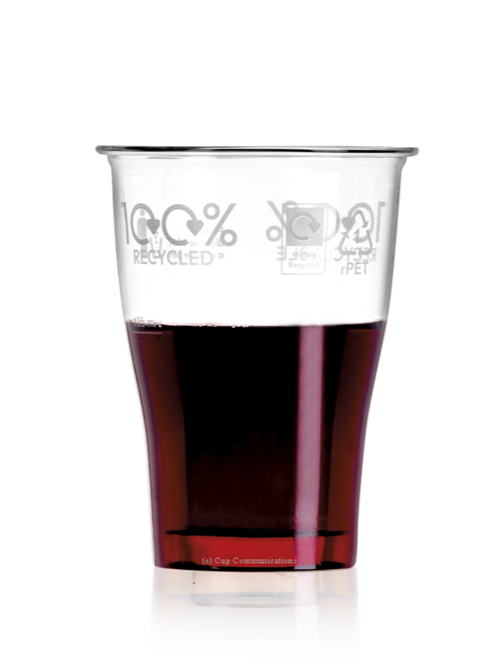 Clear Disposable 100% recycled Plastic 4-in-1 Tulip Half Pint /Wine Cup