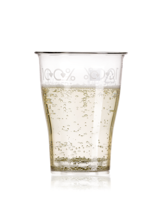 Clear Disposable 100% recycled Plastic 4-in-1 Tulip Half Pint /Wine Cup