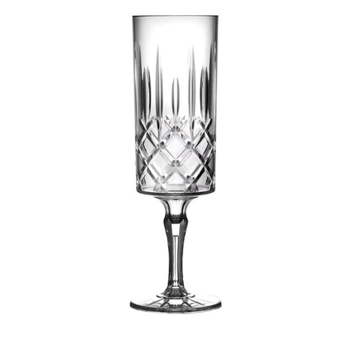 Clear Reusable Plastic Kristal Flute 200ml - Polycarbonate