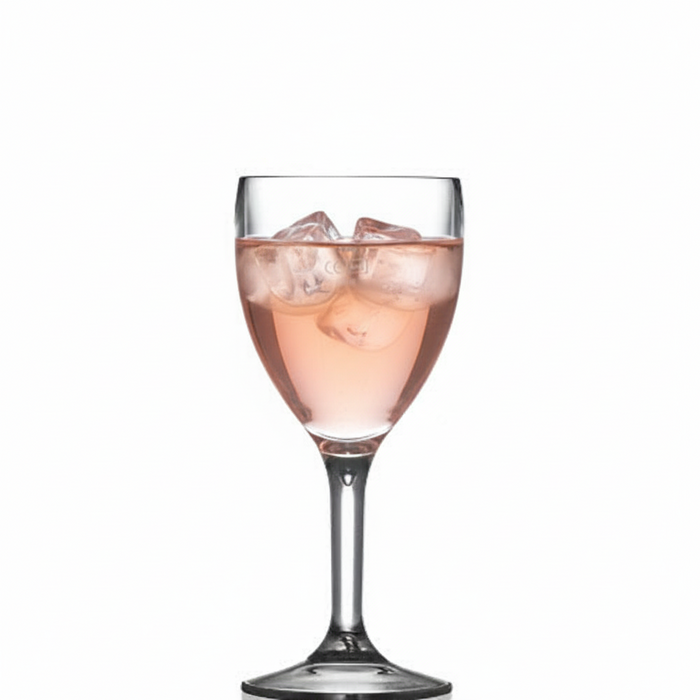 Clear Reusable Plastic Wine Glass 255ml - Polycarbonate UKCA Stamped