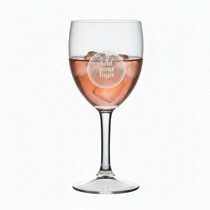 Clear Reusable Plastic Wine Glass 255ml  - Polycarbonate