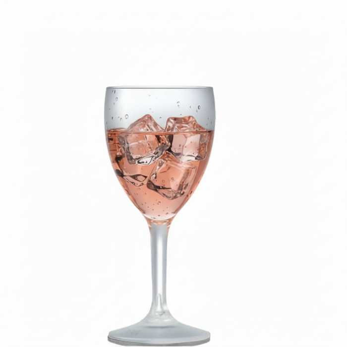 Frosted Reusable Plastic Wine Glass 255ml  - Polycarbonate