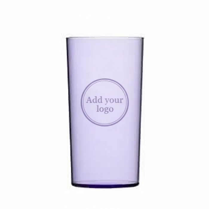 Neon Reusable Plastic Hi-ball Glass 284ml Box of 48. - Polystyrene UKCA Stamped to Rim