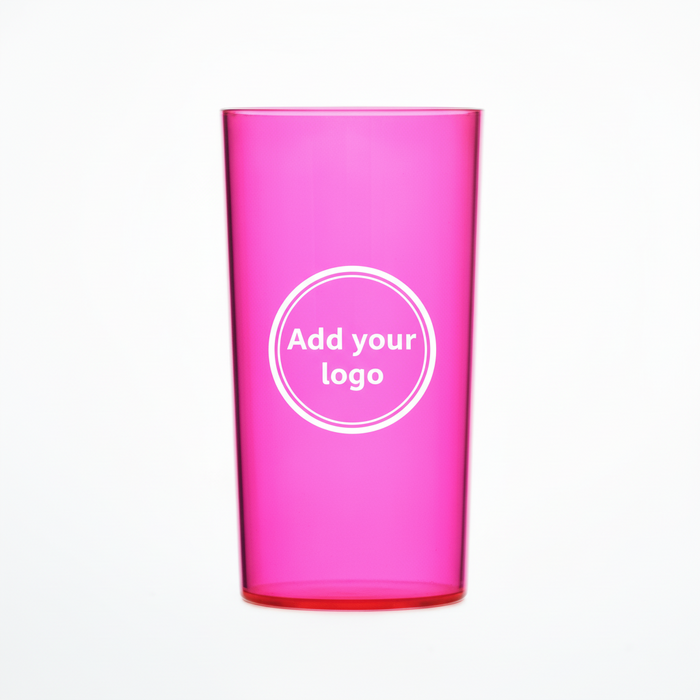 Mixed Neon Reusable Plastic Hi-ball Glass 284ml Box of 48 - Crystal Polystyrene