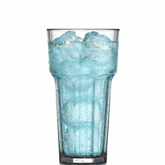 Clear Reusable Plastic Remedy Tumbler Glass 340ml - Polycarbonate UKCA Marked to Rim