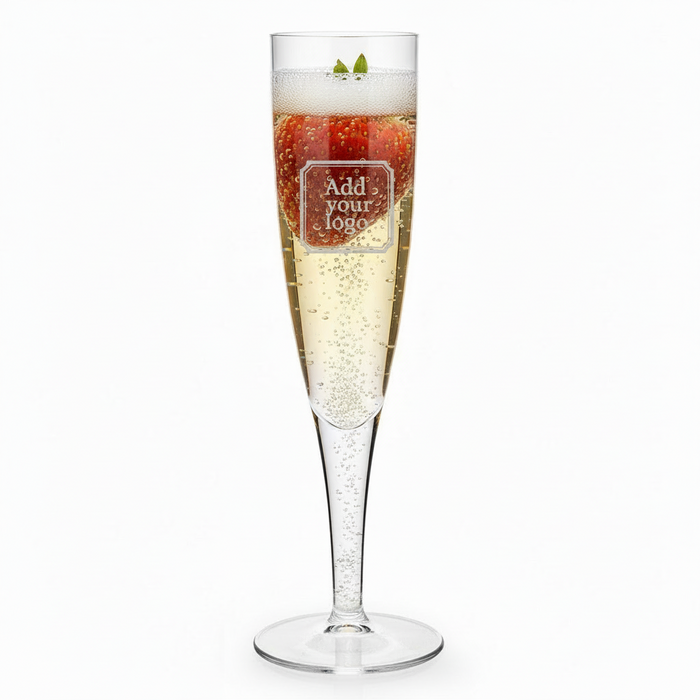 Clear Disposable Recyclable Plastic Champagne Flute 160ml - 1 Piece - UKCA Marked at 125ml