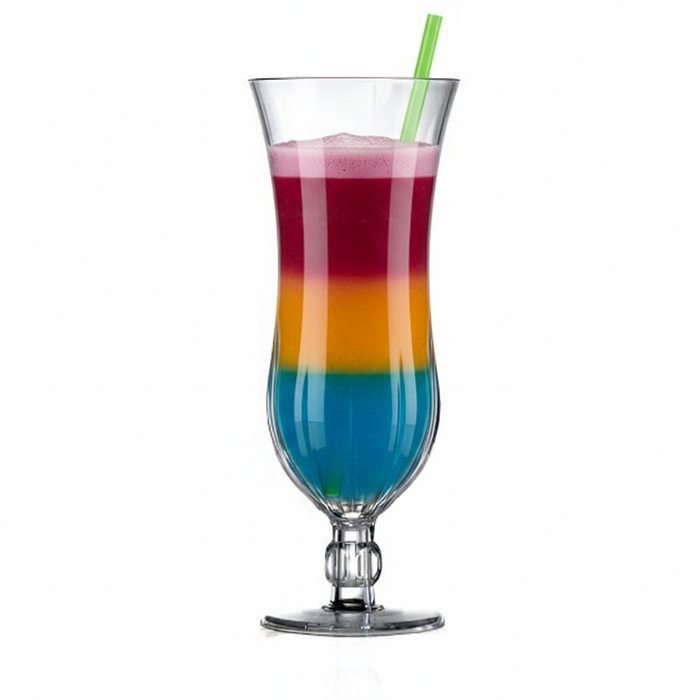 Clear Reusable Plastic Crystal Hurricane Cocktail Glass 385ml -Polycarbonate