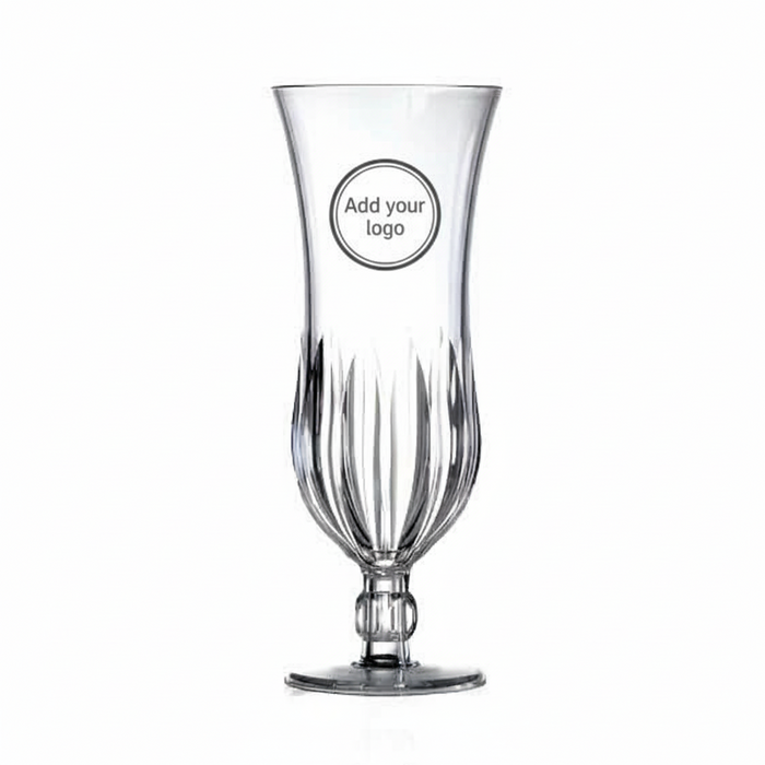 Clear Reusable Plastic Crystal Hurricane Cocktail Glass 385ml -Polycarbonate