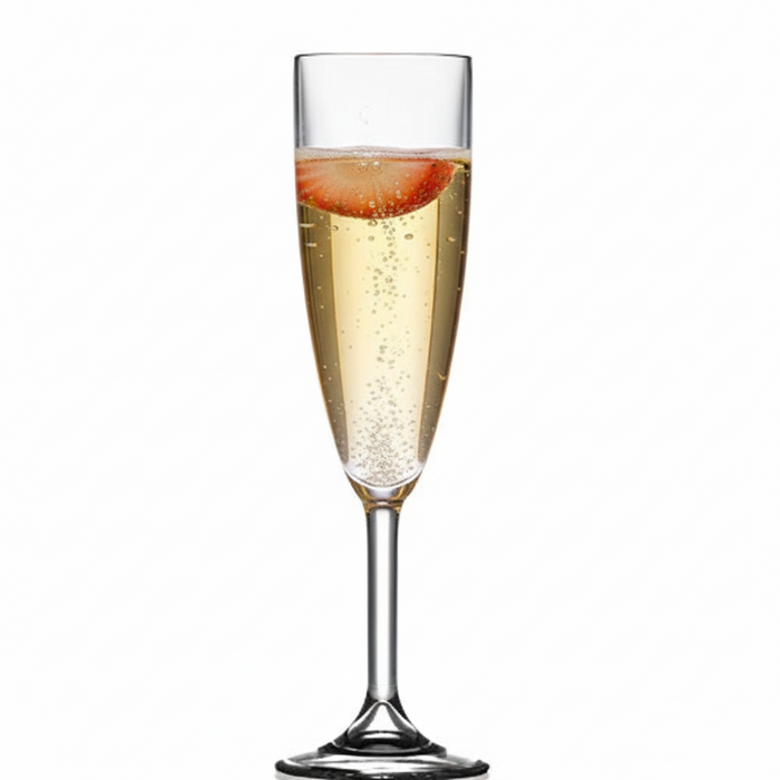 Clear Reusable Plastic Champagne Flute 190ml- Polycarbonate