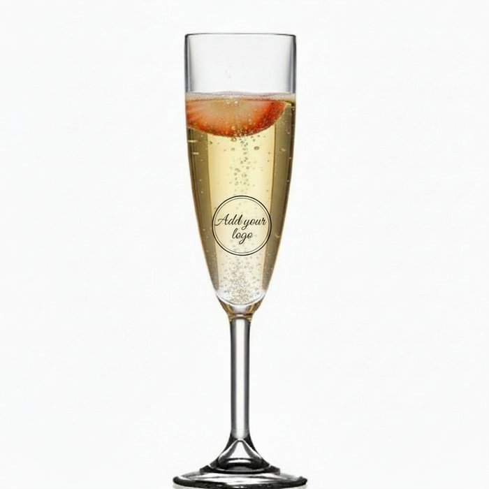 Clear Reusable Plastic Champagne Flute 190ml- Polycarbonate