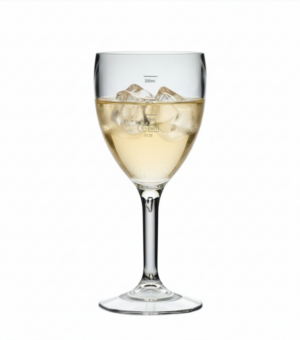 Clear Reusable Plastic Wine Glass 312.5ml - Polycarbonate UKCA Stamped at 125ml/ 175ml & 250ml