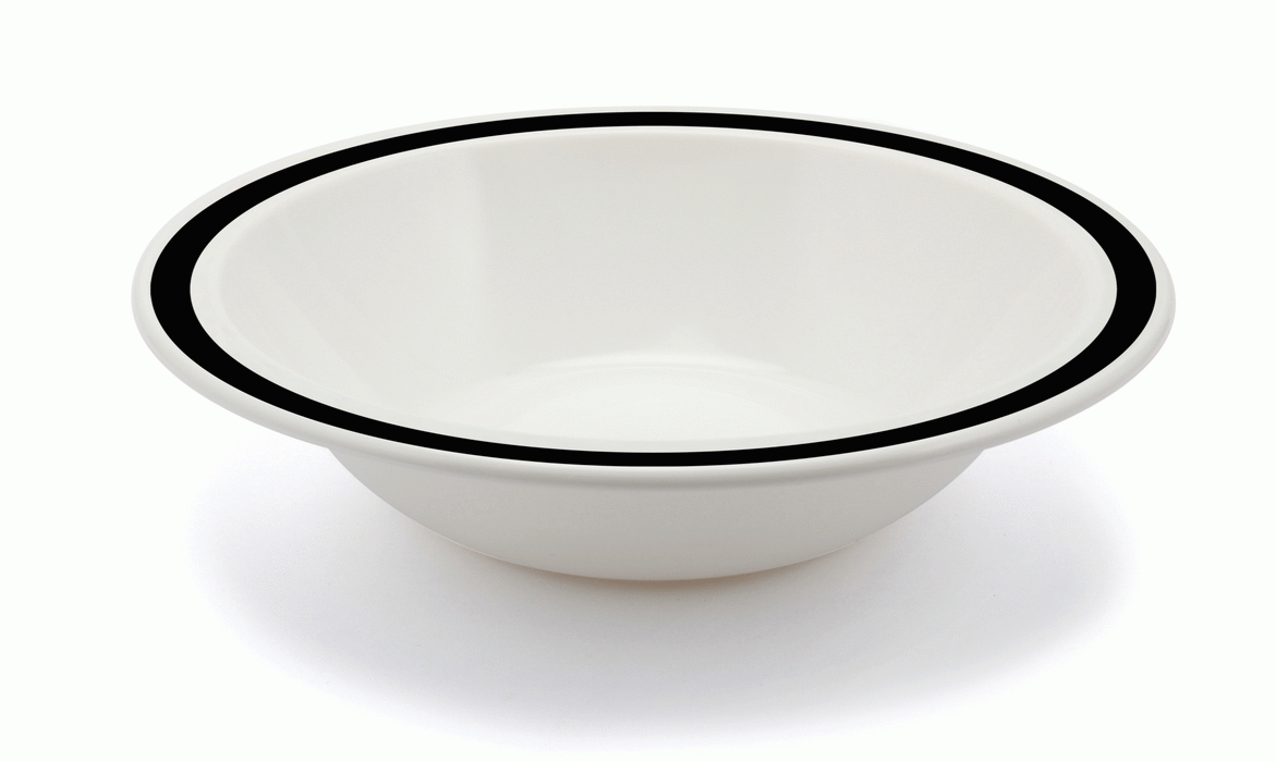 Unbreakable Plastic Bowl – 17cm – Solid Colour Rim - Polycarbonate