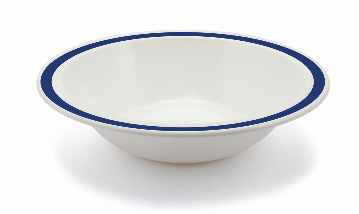 Unbreakable Plastic Bowl – 17cm – Solid Colour Rim - Polycarbonate