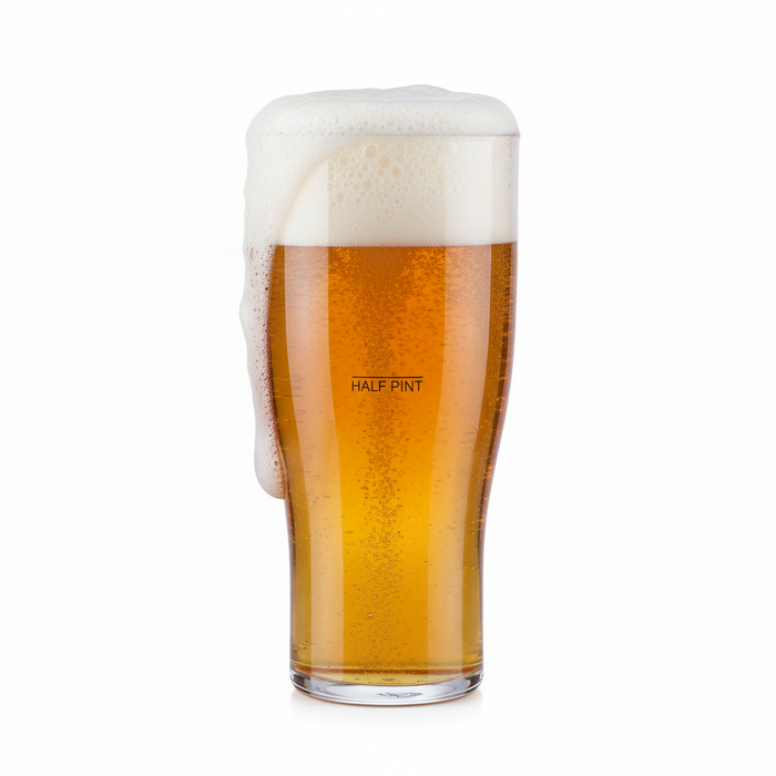 Clear Reusable Plastic Tulip Pint Glass with Half Line 568ml - Nucleated Polycarbonate UKCA stamped