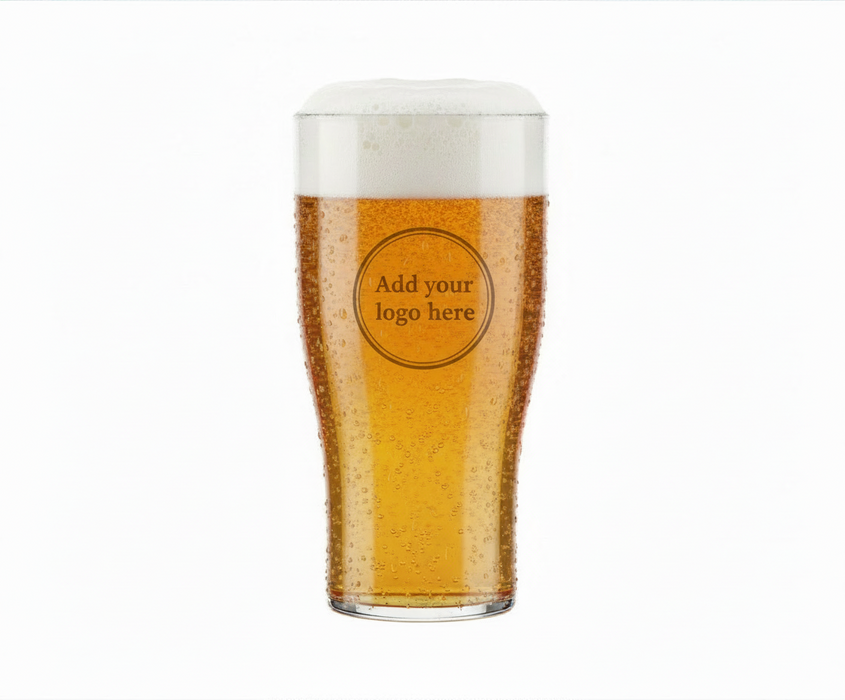 Clear Reusable Plastic Tulip Pint Glass 568ml - Crystal Polystyrene UKCA Stamped to Rim