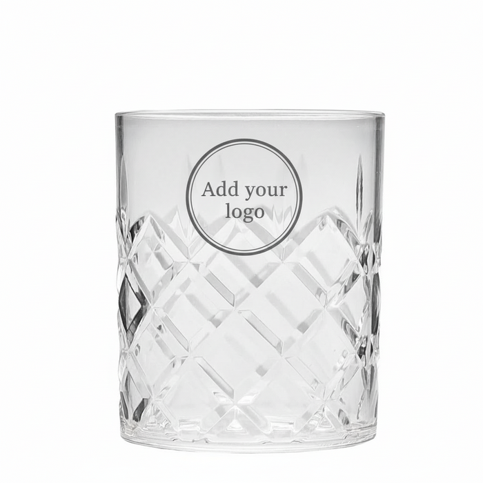 Reusable Plastic Kristal Rocks Tumbler Glass 340ml - Polycarbonate