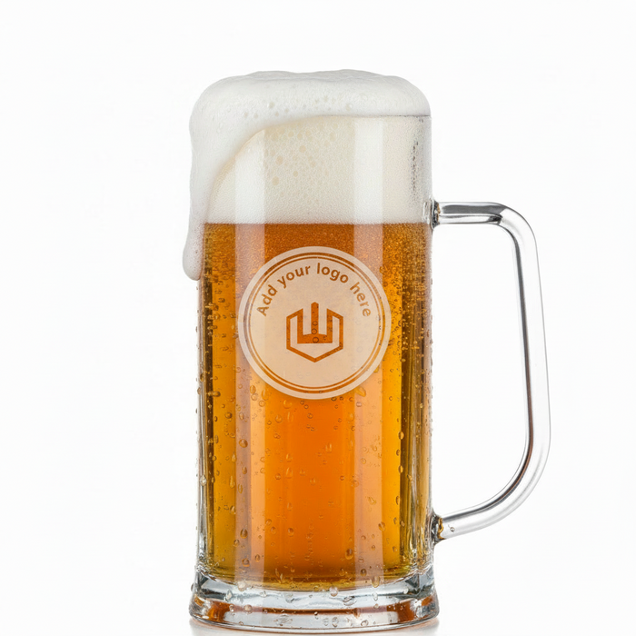 Clear Reusable Plastic Premium Bavarian 1 Pint Stein Tankard 568ml - Polycarbonate UKCA Stamped To Rim
