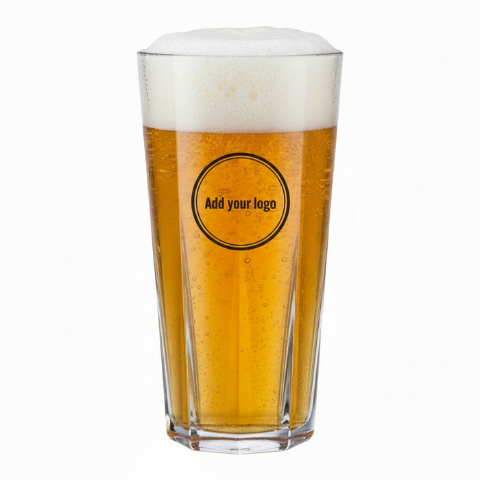 Clear Reusable Plastic Penthouse Pint Glass 568ml - Nucleated Polycarbonate UKCA Stamped to Rim