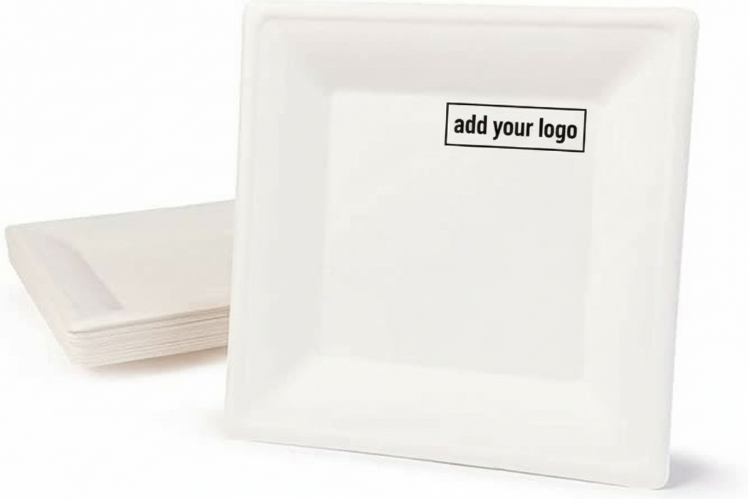 White Compostable Square Side Plate 200mm