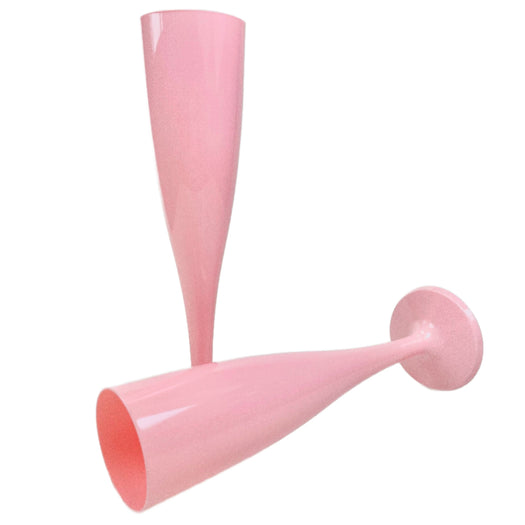 Pink Disposable Recyclable Plastic Champagne Flutes 160ml
