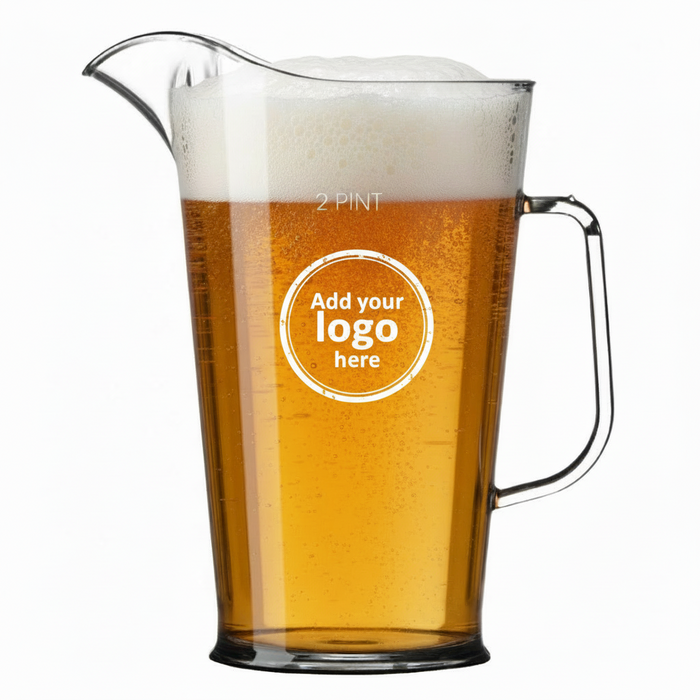 2 Pint Clear Reusable Plastic Jug 1136ml- Polycarbonate UKCA Stamped