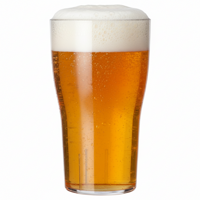 Clear Reusable Plastic Tulip Pint Glass 568ml - CE Stamped to Rim