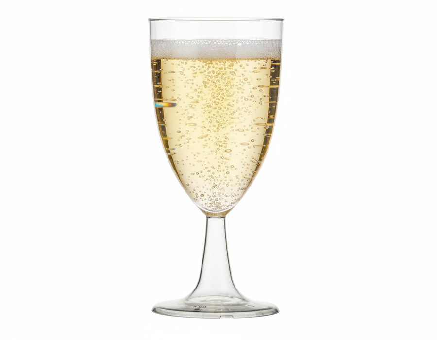 Clear Disposable Recyclable Plastic Wine Glass 215ml CE Marked to Line at 125 & 175ml