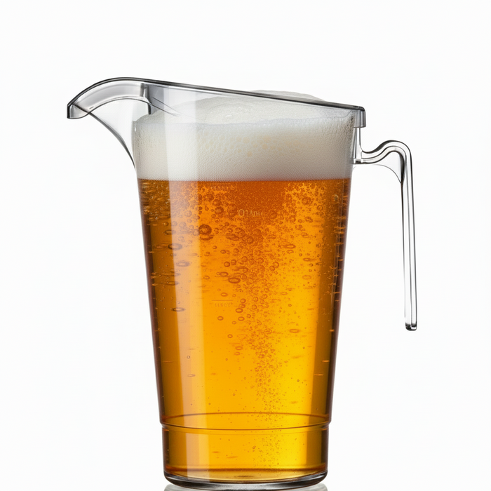 4 Pint Clear Reusable Plastic Jug with Lid  2272ml- Polycarbonate UKCA Stamped at 2/ 3 & 4 Pints.
