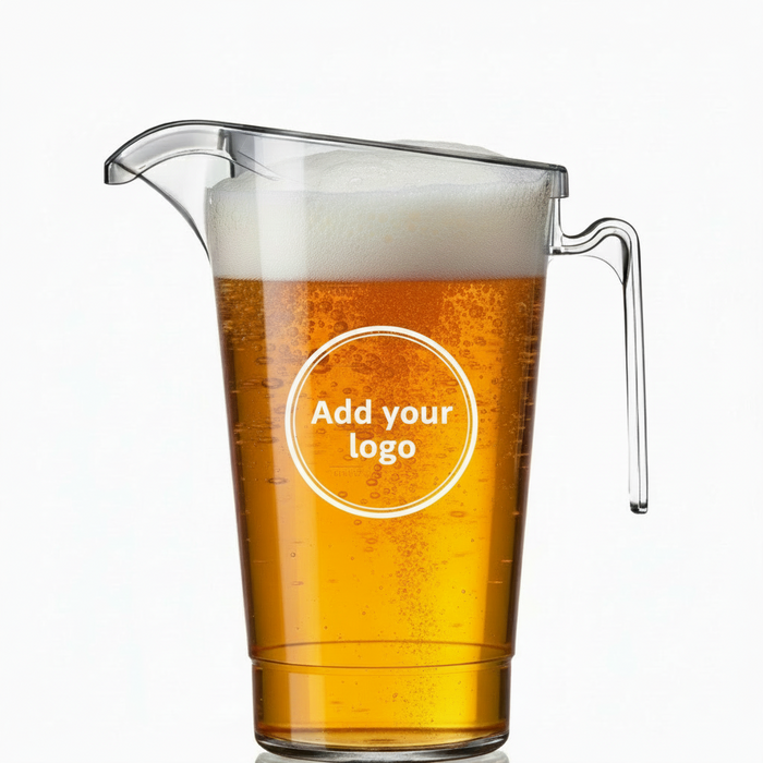 4 Pint Clear Reusable Plastic Jug with Lid  2272ml- Polycarbonate UKCA Stamped at 2/ 3 & 4 Pints.