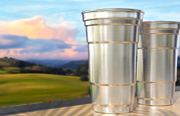 Reusable Aluminium Pint Glass 620ml - UKCA Stamped to Line