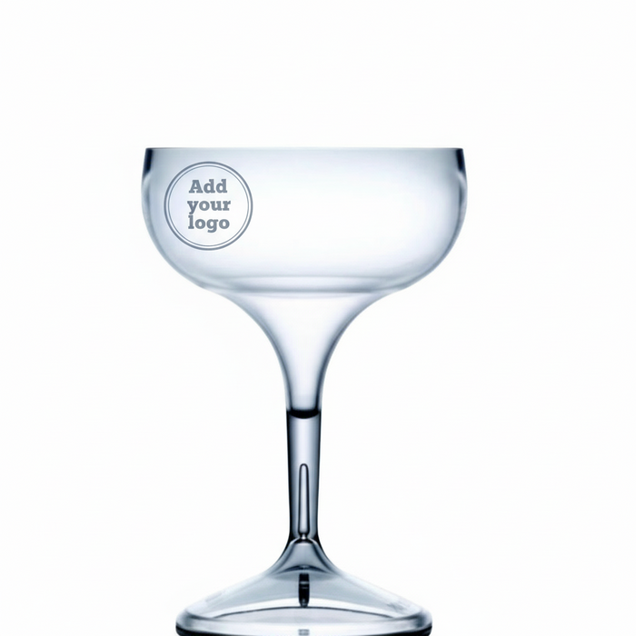 Clear Reusable Plastic Coupe Cocktail Glass 250ml - Polycarbonate