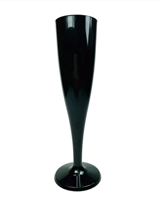Black Disposable Recyclable Plastic Champagne Flutes 160ml