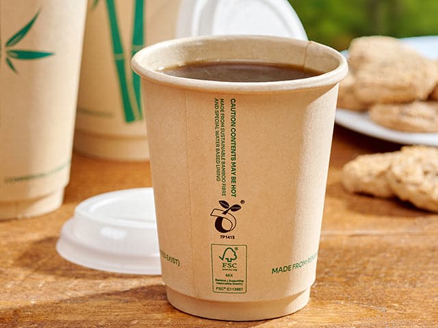 Compostable Bamboo Fibre Double Walled Cup 240ml