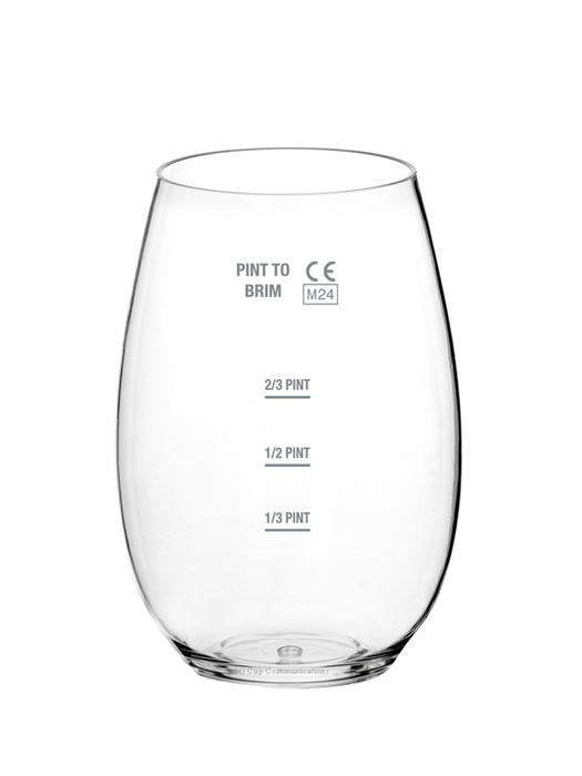 Taproom Pint Glass Unbreakable Plastic CE lined 1/3, 1/2, 2/3 & Pint-to-Brim - Tritan