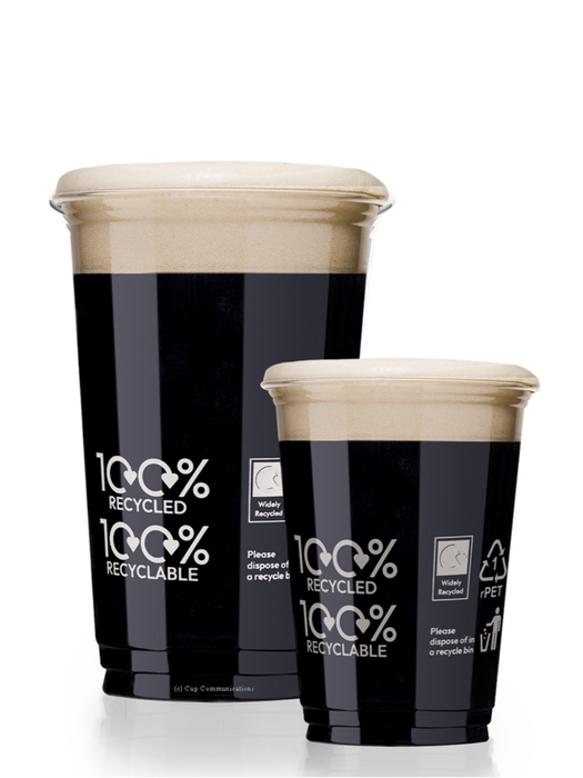 Clear 100% Recycled rPET Plastic Half Pint Glass 284ml - UKCA Stamped to Rim