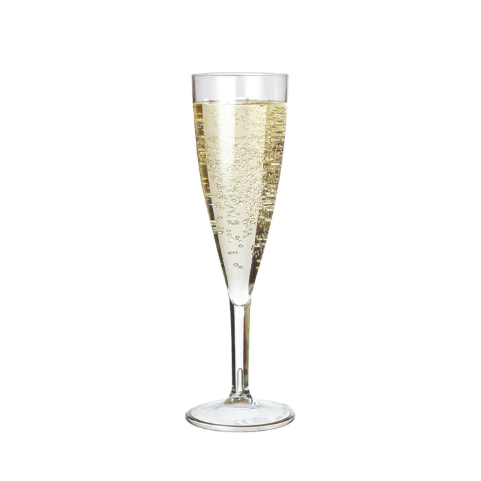 Reusable Clear Plastic Champagne Flute 150ml - UKCA 125ml Lined