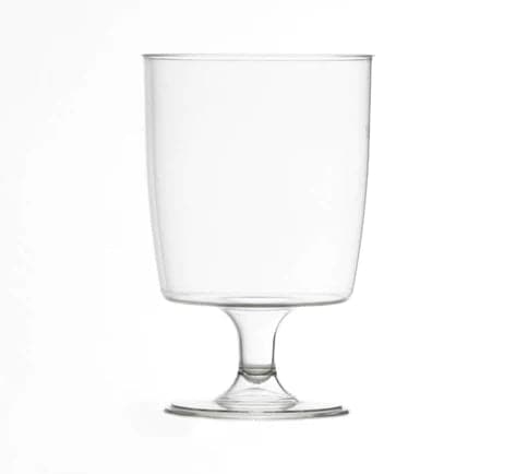 Disposable Recyclable Plastic Shatterproof Wine Glass 220ml - UKCA Marked to Line at 125, 175 & 200ml