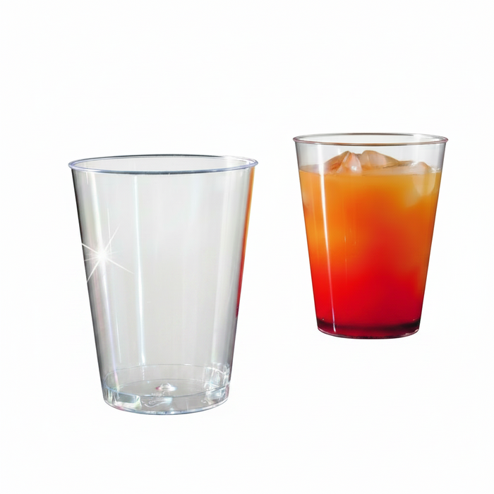 Clear Disposable Recyclable Plastic Tumbler 300ml -Crystal Polystyrene