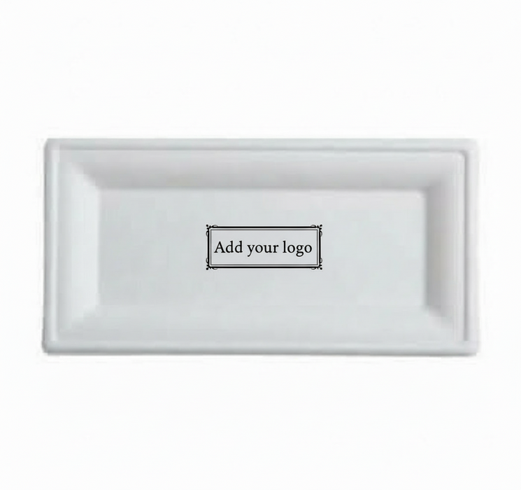White Compostable Rectangular Side Plate 260 x 130mm — Dukes Valley