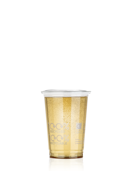 Clear 100% Recycled Plastic Half Pint Glass 284ml - RPET CE Stamped to Rim