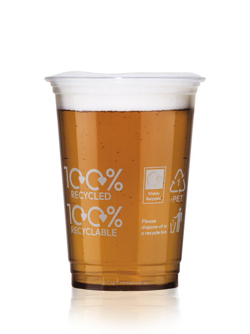 Clear 100% Recycled Plastic Half Pint Glass 284ml - RPET CE Stamped to Rim