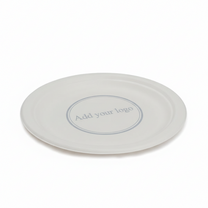 White Compostable Bagasse Dinner Plate 260mm