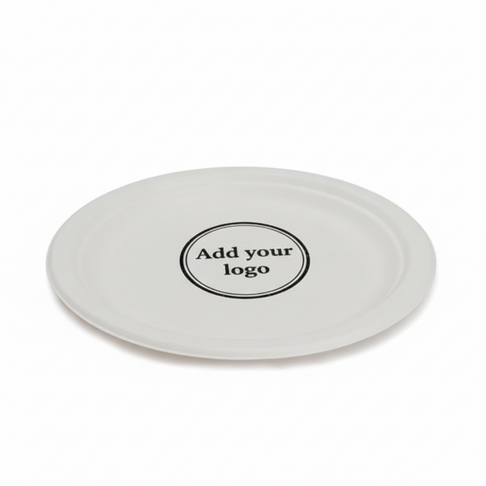 White Compostable Bagasse Dinner Plate 260mm