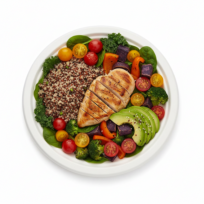 White Compostable Bagasse Dinner Plate 260mm