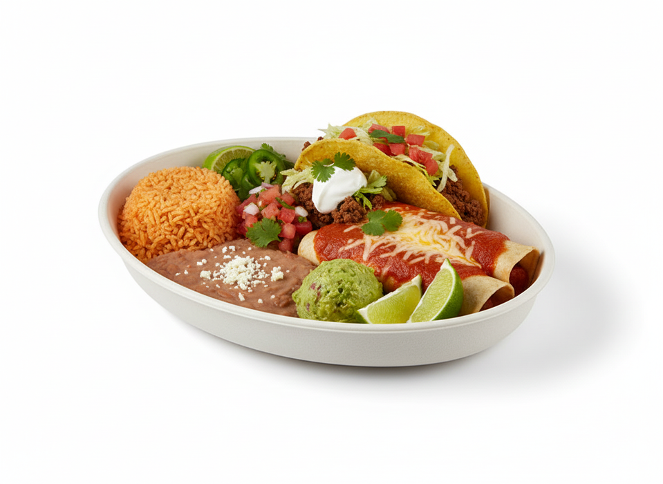 White Compostable Bagasse Oval Bowl 203mm