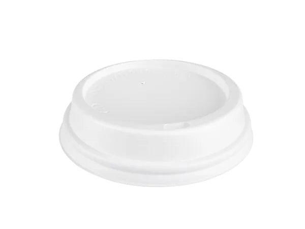 White Disposable Recyclable Plastic Lid 96mm - To fit 354ml/12oz paper cups