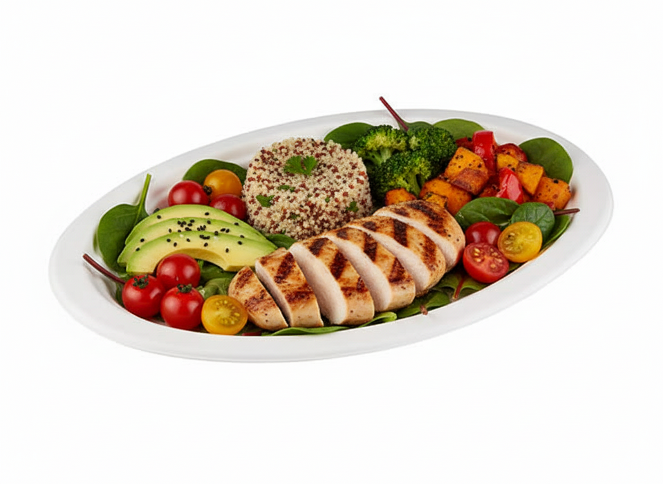 White Compostable Bagasse Oval Plate/Small Platter 260mm